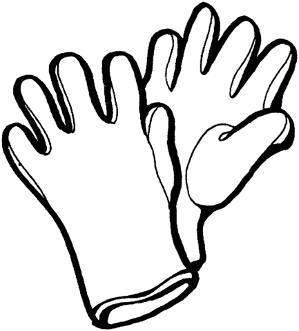 White Gloves  Coloring Page